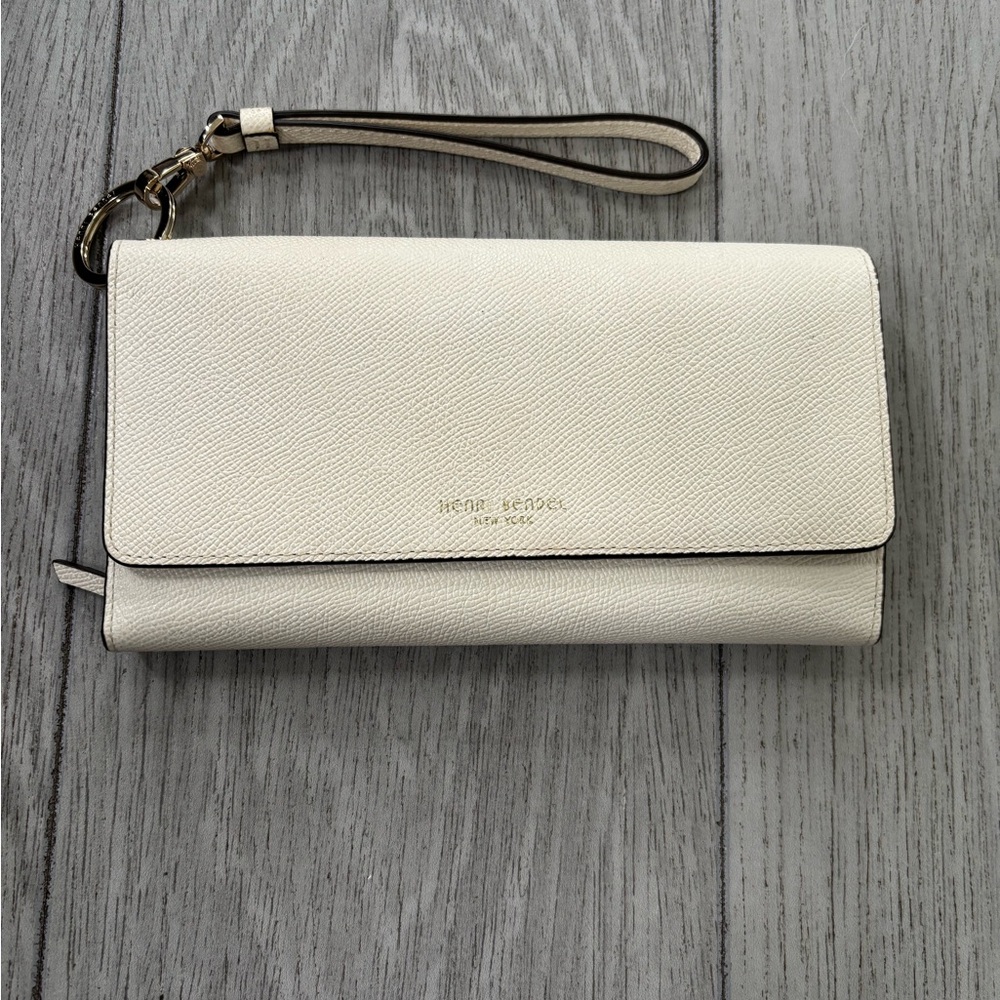 Henri Bendel Cream Wristlet Clutch